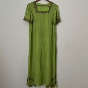 Bright Green Embellished Dress